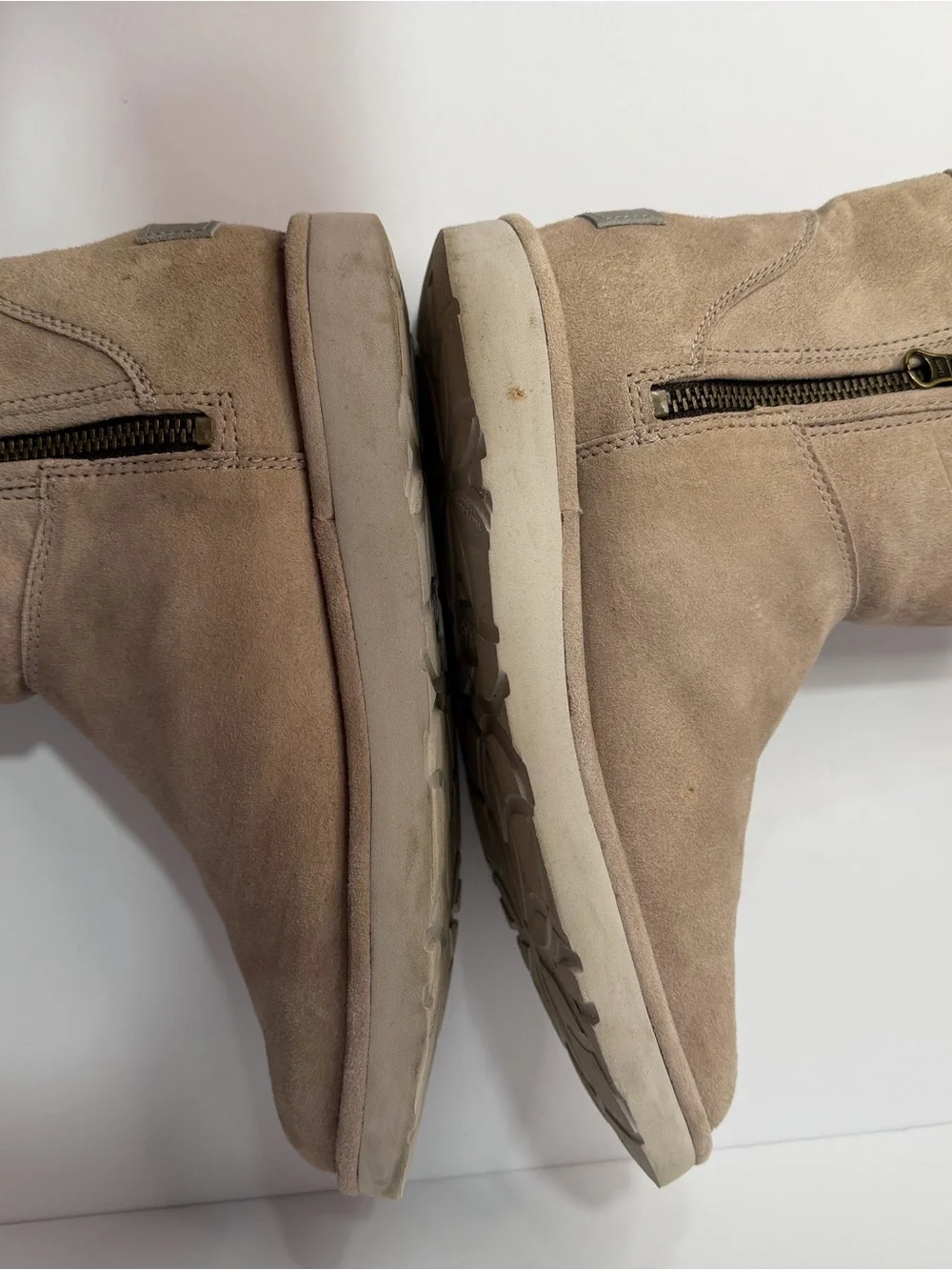 UGG Women’s Suede Shearling-Lined Ankle Boots in Taupe